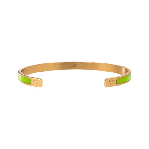 Bracelet femme Jonc LOUISE'S GARDEN Acier Doré Laque Vert Pomme MPOMME