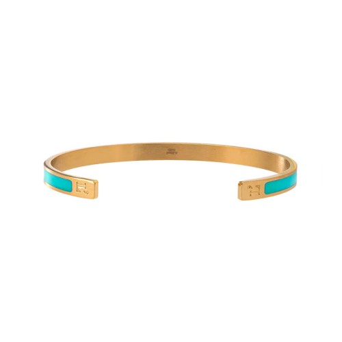 Bracelet femme Jonc LOUISE'S GARDEN Acier Doré Laque Turquoise MTURQUOISE