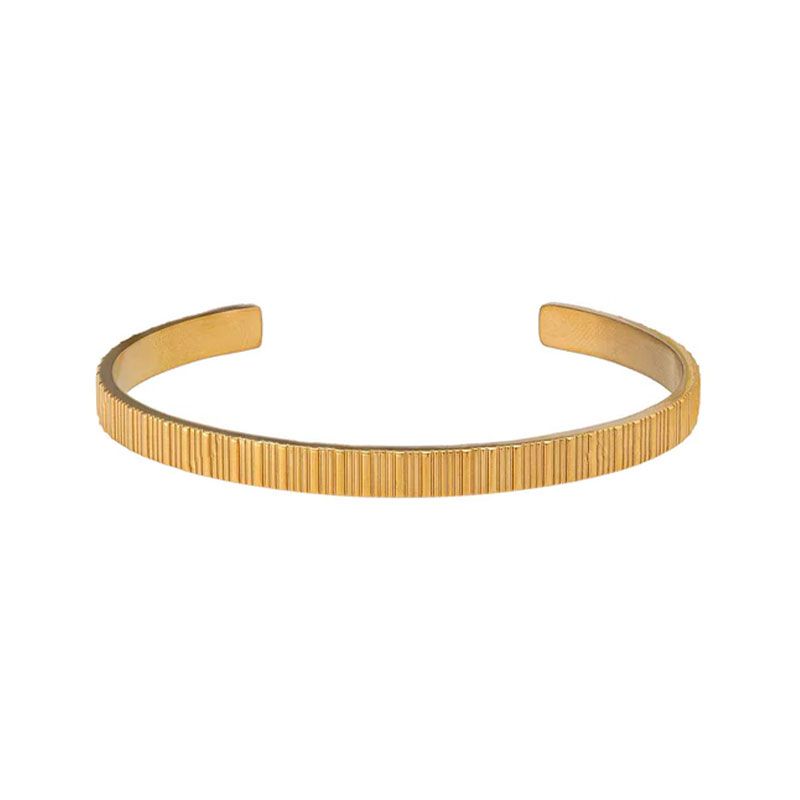 Bracelet femme jonc louise's garden acier doré bambou md16 - bracelets-femme - edora