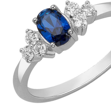 Bague femme edora argent et pierre de synthèse bleue edo70100806 – bagues femme