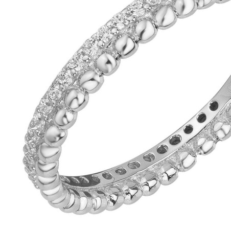 Bague femme alliance perlée edora argent et oxydes edo70100945 – bagues de mariage