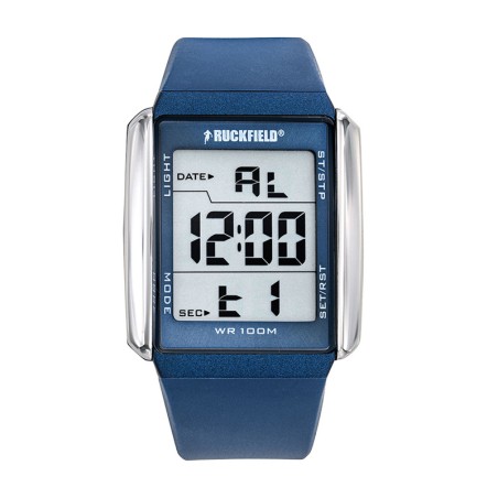 Montre homme digitale ruckfield resine argente silicone bleu 685129