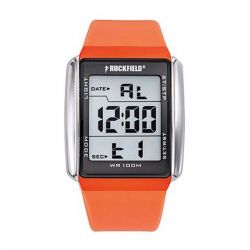 Montre homme digitale ruckfield resine argente silicone orange 685130