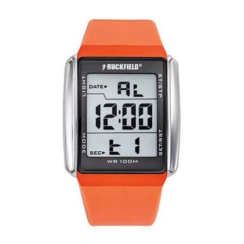 Montre homme digitale ruckfield resine argente silicone orange 685130