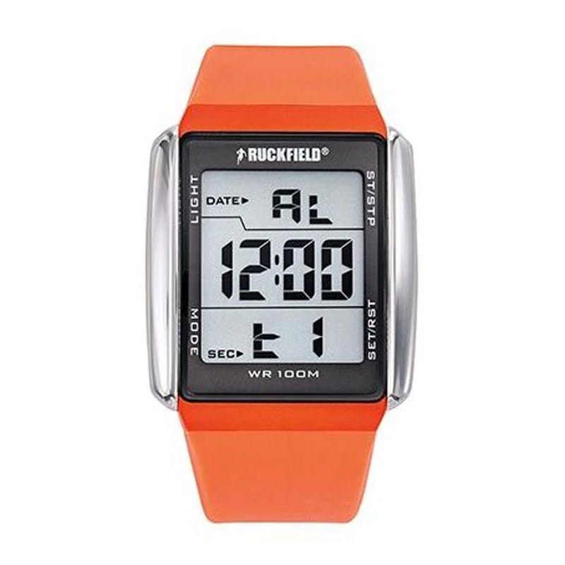 Montre homme digitale ruckfield resine argente silicone orange 685130 - montres-homme - edora