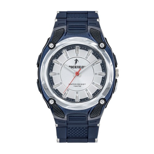 Montre homme analogique ruckfield resine bleu noir silicone bleu 685137