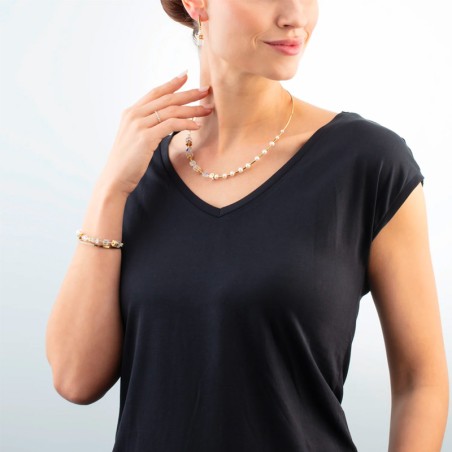 Collier femme coeur de lion geocube® fusion precious pearl mix or-blanc acier inoxydable d'or 1122/10-1416 – tous nos colliers femme