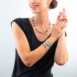 Collier femme geocube® iconic ice serenity argent acier inoxydable 2838/10-2027 - plus-de-colliers-femmes - edora - 0