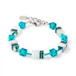 Bracelet femme geocube® iconic precious argent-vert acier inoxydable 4010/30-0548 - plus-de-bracelets-femmes - edora - 1