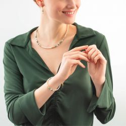 Collier femme precious fusion offset or-vert acier inoxydable d'or 4354/10-0500 - plus-de-colliers-femmes - edora - 0