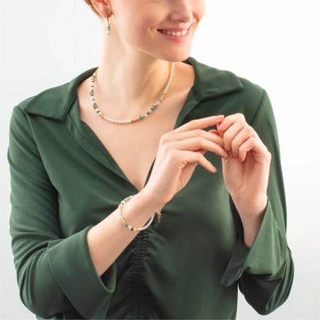 Collier femme precious fusion offset or-vert acier inoxydable d'or 4354/10-0500 – tous nos colliers femme