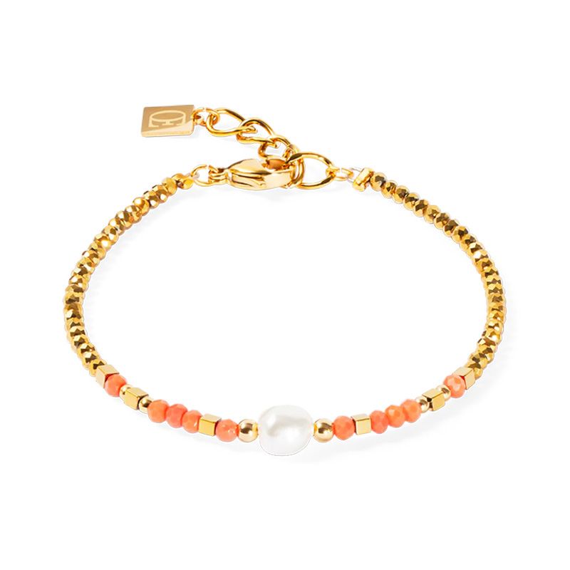 Bracelet femme sunset pearl or-corail acier inoxydable d'or 4358/30-0323 - plus-de-bracelets-femmes - edora