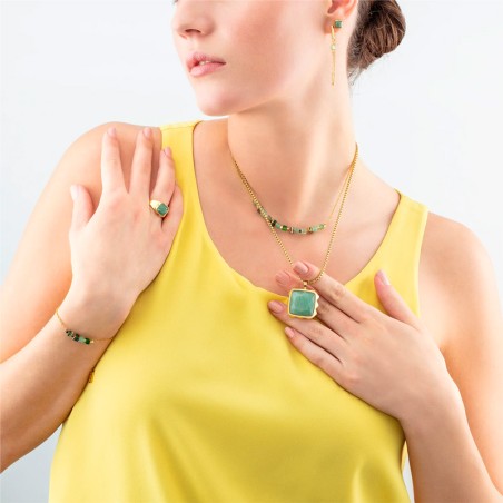 Bracelet femme mini cubes &amp; chain or-vert acier inoxydable d'or 5076/30-0516 – tous nos bracelets femme