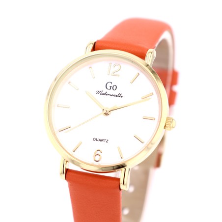 Montre femme go mademoiselle cuir orange 699615 – montres femme