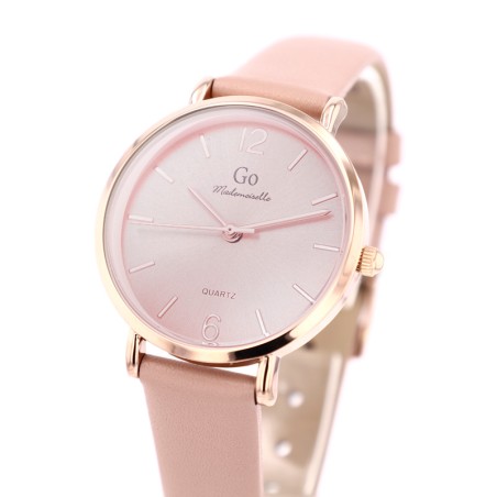 Montre femme go mademoiselle cuir rose poudré 699614 – montres femme