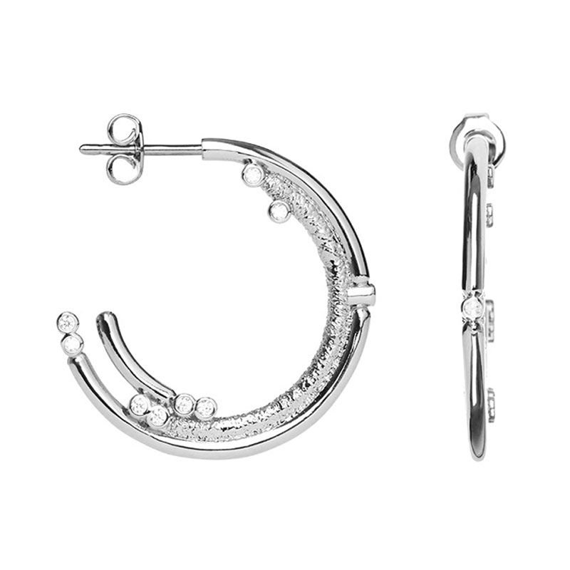 Boucles d'oreilles femme créoles saunier sigillée argent et oxydes 70404671108000 - creoles - edora