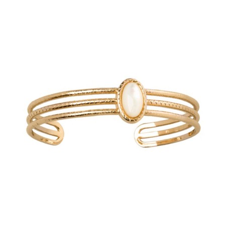 Bracelet femme jonc saunier aussière plaqué or et nacre 70415290108000 – bracelets femme