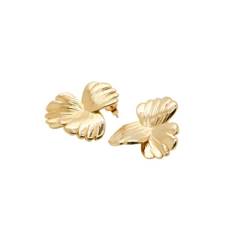 Boucles d'oreilles femme puces saunier coquelicot plaqué or 70461750100 – imports