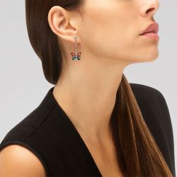 Boucles d'oreilles femme pendantes una storia papillons argent 925/1000 et oxydes bo121100 - boucles-d-oreilles-femme - edora - 2
