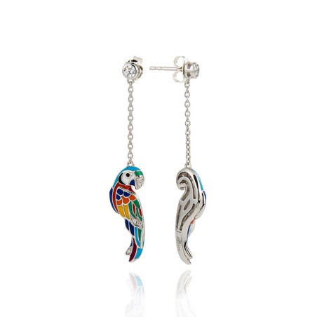Boucles d'oreilles femme una storia lovebird perroquet argent 925/1000 rhodié bo121212 – boucles d'oreilles femme