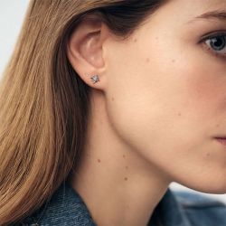 Boucles d'oreilles femme puces etoiles agatha argent 925/1000 et oxydes 02320432-136-tu - puces - edora - 2