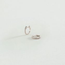 Boucles d'oreilles femme créoles agatha argent 925/1000 oxydes de zirconium 02320436-136-tu - creoles - edora - 2