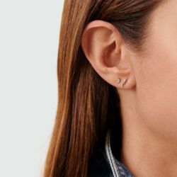 Boucle d'oreille unité puce femme agatha eclair argent 925/1000 02320571-050-tu - puces - edora - 3
