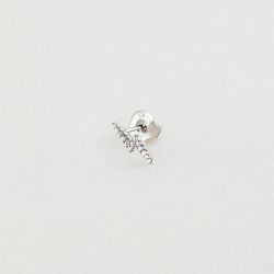 Boucle d'oreille unité puce femme agatha Éclair pavÉ argent 925/1000 02320652-136-tu - puces - edora - 0