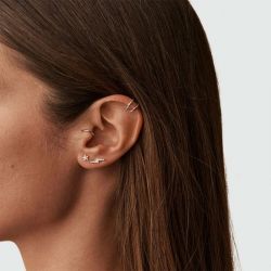 Boucle d'oreille unité puce femme agatha Éclair pavÉ argent 925/1000 02320652-136-tu - puces - edora - 2