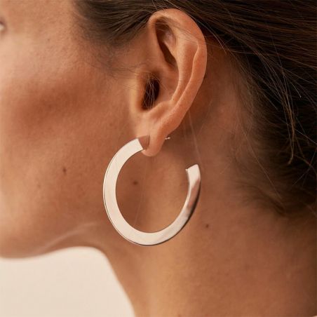 Creoles femme: créoles argent, or 18 carats & créoles or blanc (3) - creoles - edora - 2