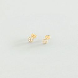 Boucles d'oreilles femme puces agatha beloved argent 925/1000 doré oxydes de zirconium 02390402-137-tu - puces - edora - 2