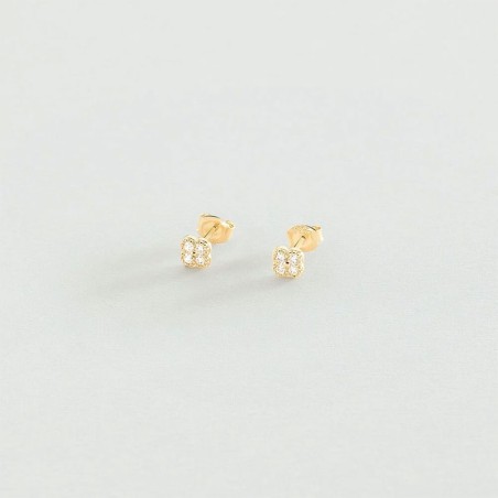 Boucles d'oreilles femme puces agatha beloved argent 925/1000 doré oxydes de zirconium 02390402-137-tu – puces
