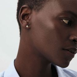 Boucles d'oreilles femme puces agatha beloved argent 925/1000 doré oxydes de zirconium 02390402-137-tu - puces - edora - 3