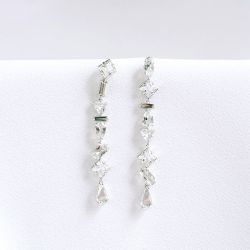 Boucles d'oreilles femme pendantes  mesmera métal rhodié et cristaux  5661687 - boucles-d-oreilles-femme - edora - 2