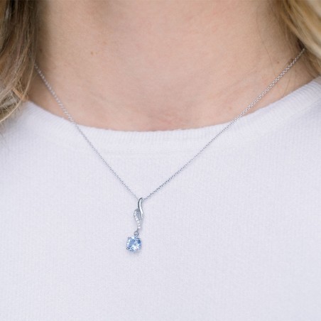 Collier femme solitaire argent 925/1000 et spinelle bleue – tous nos colliers femme