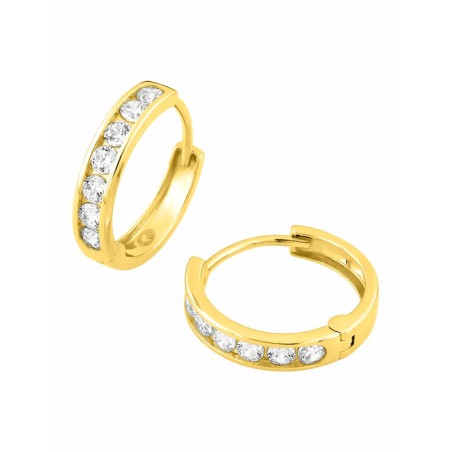 Boucles d'oreilles femme créoles or 375/1000 jaune et oxydes – créoles