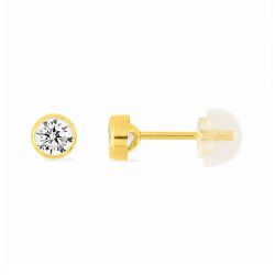 Boucles d'oreilles femme puces or 375/1000 jaune et oxydes - puces - edora - 0