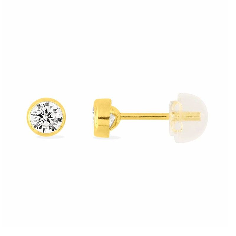 Boucles d'oreilles femme puces or 375/1000 jaune et oxydes - puces - edora