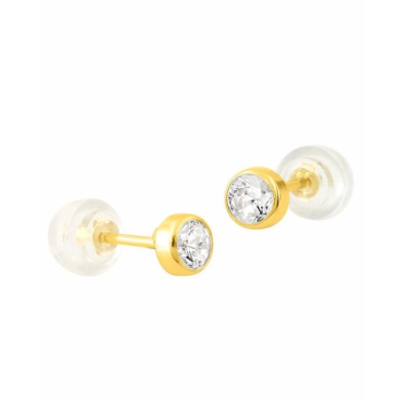 Boucles d'oreilles femme puces or 375/1000 jaune et oxydes – puces