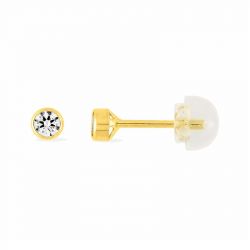 Boucles d'oreilles femme puces or 375/1000 jaune et oxydes - puces - edora - 0