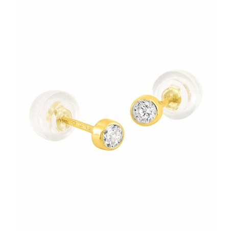 Boucles d'oreilles femme puces or 375/1000 jaune et oxydes – puces