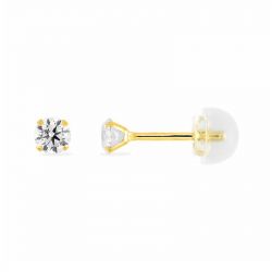 Boucles d'oreilles femme puces or 375/1000 jaune et oxydes - puces - edora - 0