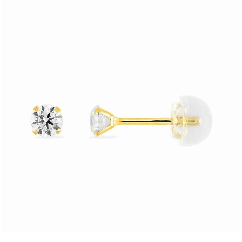 Boucles d'oreilles femme puces or 375/1000 jaune et oxydes - puces - edora