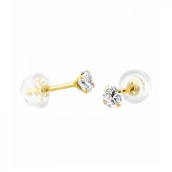 Boucles d'oreilles femme puces or 375/1000 jaune et oxydes - puces - edora - 3