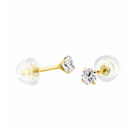 Boucles d'oreilles femme puces or 375/1000 jaune et oxydes – puces