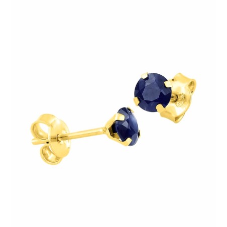 Boucles d'oreilles femme puces or 375/1000 jaune et saphirs – puces
