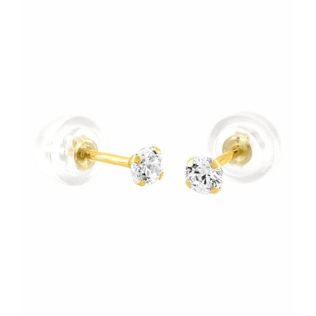 Boucles d'oreilles femme puces or 375/1000 jaune et oxyde – puces