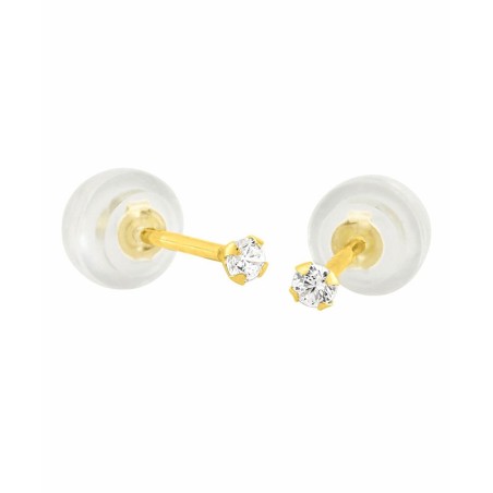 Boucles d'oreilles puces or 375/1000 jaune et oxyde – puces