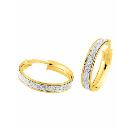 Boucles d'oreilles femme créoles or 375/1000 jaune et glitter – accueil