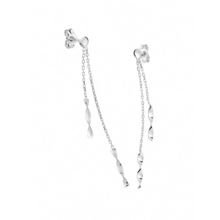 Boucles d'oreilles femme pendantes or 375/1000 blanc – accueil